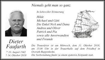 Anzeige von Dieter Faufarth von  Bergisches Handelsblatt 