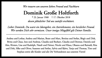 Anzeige von Dominik  Große Holtforth von Kölner Stadt-Anzeiger / Kölnische Rundschau / Express