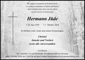 Anzeige von Hermann Jüde von Kölner Stadt-Anzeiger / Kölnische Rundschau / Express