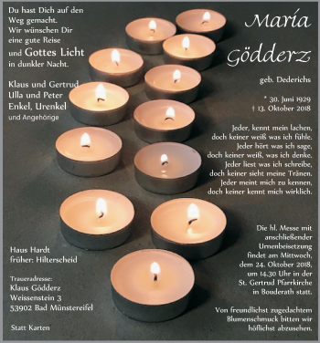 Anzeige von Maria Gödderz von  Blickpunkt Euskirchen 