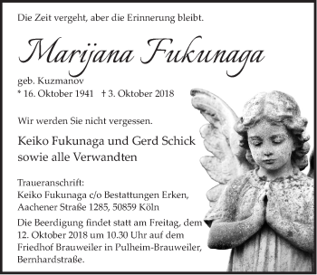 Anzeige von Marijana Fukunaga von  Wochenende 