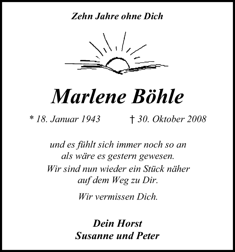  Traueranzeige für Marlene Böhle vom 18.07.2023 aus Kölner Stadt-Anzeiger / Kölnische Rundschau / Express