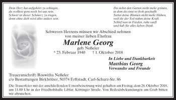 Anzeige von Marlene Georg von  Werbepost 