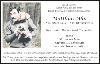 Anzeige von Matthias Ahn von  Bergisches Handelsblatt 
