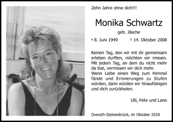 Anzeige von Monika Schwanz von Kölner Stadt-Anzeiger / Kölnische Rundschau / Express
