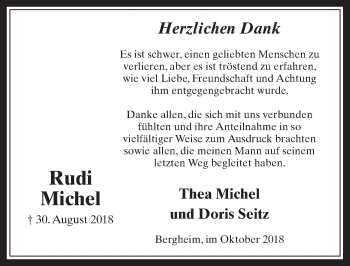 Anzeige von Rudi Michel von  Werbepost 