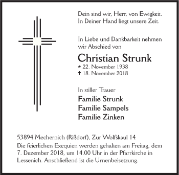 Anzeige von Christian Strunk von  Blickpunkt Euskirchen 