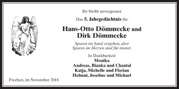 Anzeige von Dirk Dömmecke von  Wochenende 