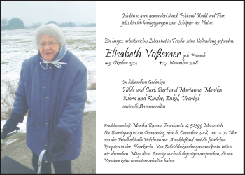 Anzeige von Elisabeth Voßemer von  Blickpunkt Euskirchen 