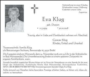 Anzeige von Eva Klug von  Schlossbote/Werbekurier 