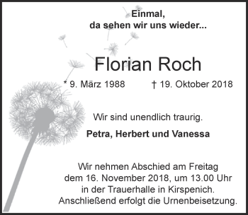 Anzeige von Florian Roch von  Blickpunkt Euskirchen 