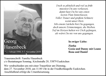 Anzeige von Georg Hasenbeck von  Blickpunkt Euskirchen 