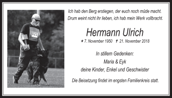 Anzeige von Hermann Ulrich von  Wochenende 