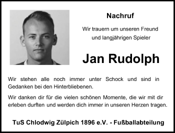 Anzeige von Jan Rudolph von  Blickpunkt Euskirchen 