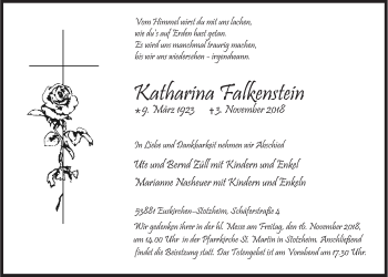 Anzeige von Katharina Falkenstein von  Blickpunkt Euskirchen 