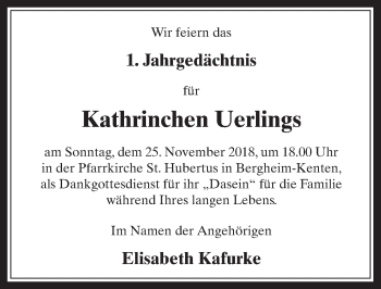 Anzeige von Kathrinchen Uerlings von  Werbepost 