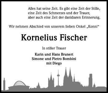 Anzeige von Kornelius Fischer von Kölner Stadt-Anzeiger / Kölnische Rundschau / Express