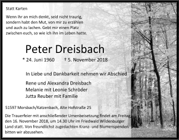 Anzeige von Peter Dreisbach von  Lokalanzeiger 