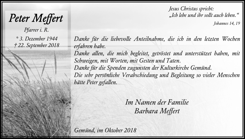  Traueranzeige für Peter Meffert vom 03.11.2018 aus Kölner Stadt-Anzeiger / Kölnische Rundschau / Express
