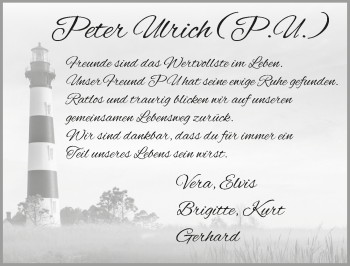 Anzeige von Peter Ulrich von  Lokalanzeiger 