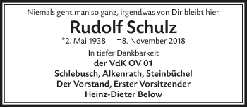 Anzeige von Rudolf Schulz von  Lokale Informationen 
