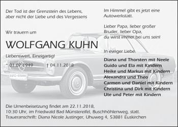 Anzeige von Wolfgang Kuhn von  Lokale Informationen 
