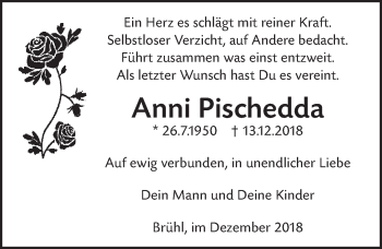 Anzeige von Anni Pischedda von  Schlossbote/Werbekurier 