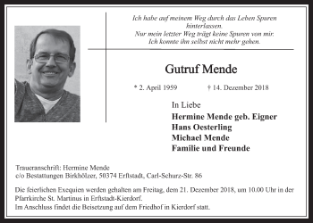 Anzeige von Gutruf Mende von  Werbepost 