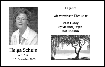 Anzeige von Helga Schein von Kölner Stadt-Anzeiger / Kölnische Rundschau / Express