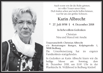 Anzeige von Karin Albrecht von  Werbepost 