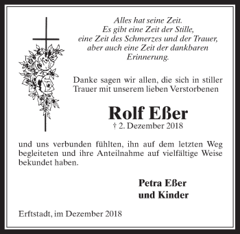 Anzeige von Rolf Eßer von  Werbepost 
