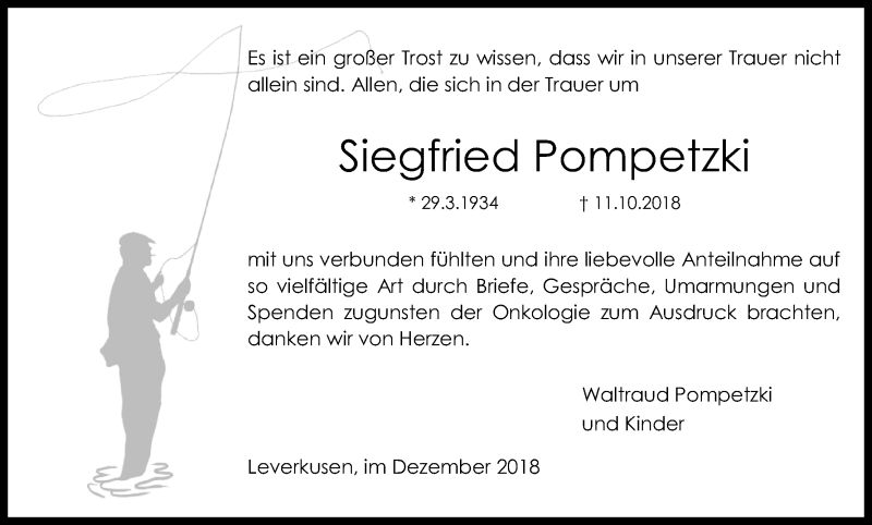 Traueranzeige für Siegfried Pompetzki vom 08.12.2018 aus Kölner Stadt-Anzeiger / Kölnische Rundschau / Express