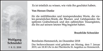 Anzeige von Wolfgang Schneider von  Schlossbote/Werbekurier 