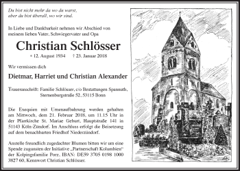 Anzeige von Christian Schlösser 