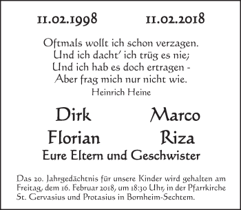 Anzeige von Dirk Florian von  Schlossbote/Werbekurier 