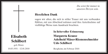 Anzeige von Elisabeth Schilbert von  Werbepost 