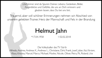 Anzeige von Helmut Jahn von Kölner Stadt-Anzeiger / Kölnische Rundschau / Express