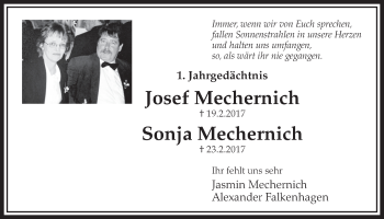 Anzeige von Josef Mechernich von  Schlossbote/Werbekurier 