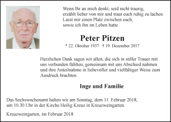 Anzeige von Peter Pilzen von  Blickpunkt Euskirchen 