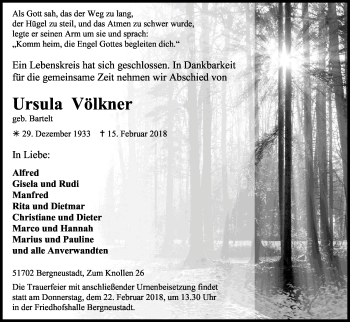 Anzeige von Ursula Völkner von Kölner Stadt-Anzeiger / Kölnische Rundschau / Express