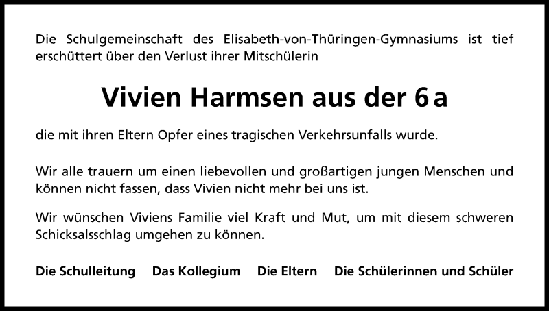  Traueranzeige für Vivien Harmsen vom 24.02.2018 aus Kölner Stadt-Anzeiger / Kölnische Rundschau / Express