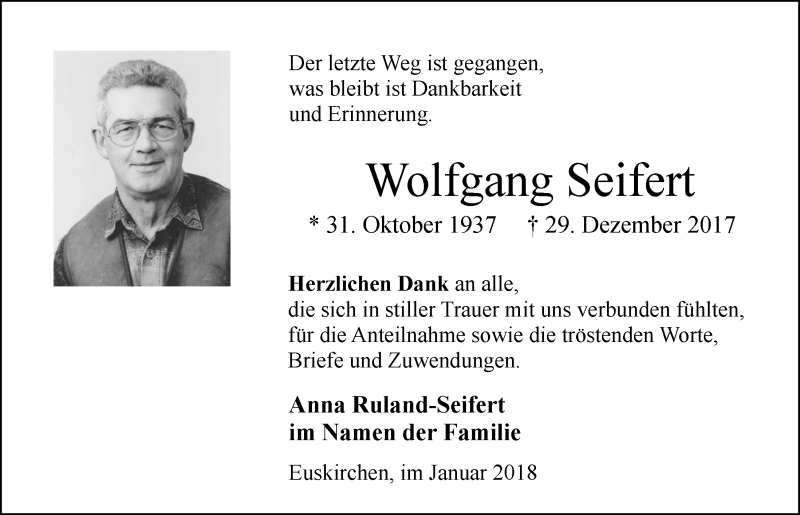  Traueranzeige für Wolfgang Seifert vom 03.02.2018 aus  Blickpunkt Euskirchen 