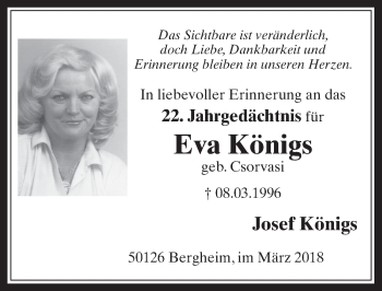 Anzeige von Eva Königs von  Werbepost 