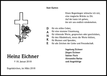 Anzeige von Heinz Eichner von Kölner Stadt-Anzeiger / Kölnische Rundschau / Express