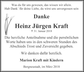 Anzeige von Heinz Jürgen Kraft von  Anzeigen Echo 