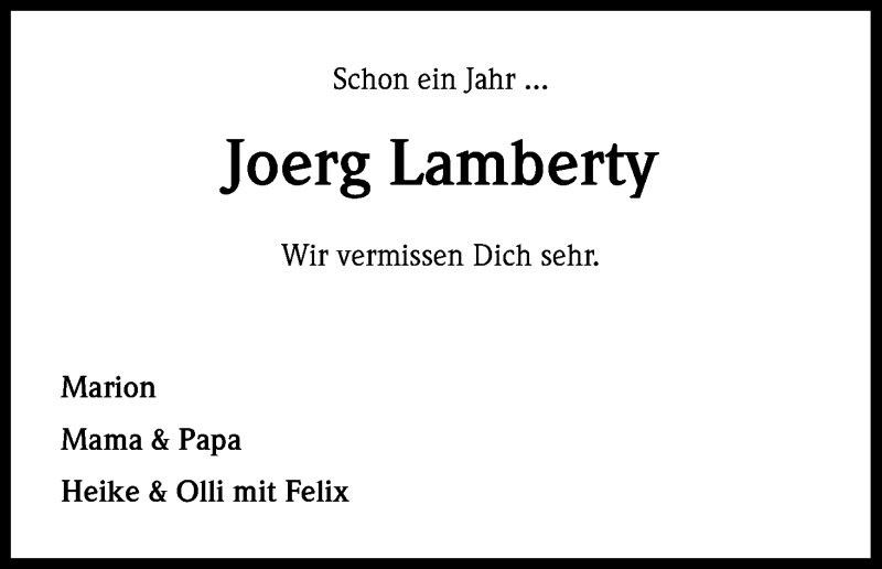  Traueranzeige für Joerg Lamberty vom 13.03.2018 aus Kölner Stadt-Anzeiger / Kölnische Rundschau / Express