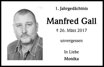 Anzeige von Manfred Gall von Kölner Stadt-Anzeiger / Kölnische Rundschau / Express