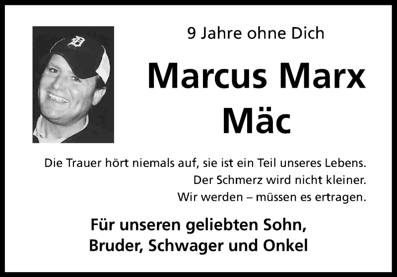  Traueranzeige für Marcus Marx vom 31.03.2018 aus Kölner Stadt-Anzeiger / Kölnische Rundschau / Express