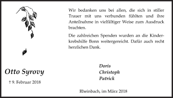 Anzeige von Otto Syrovy von  Schaufenster/Blickpunkt 