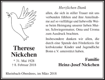 Anzeige von Therese Nickchen von  Schaufenster/Blickpunkt 